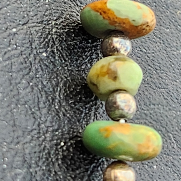 Beaded Turquoise Pierced Earrings - Picture 3 of 6